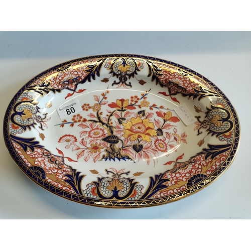 80 - Early Crown Derby Plate with floral decoration ex . Condition 35cm