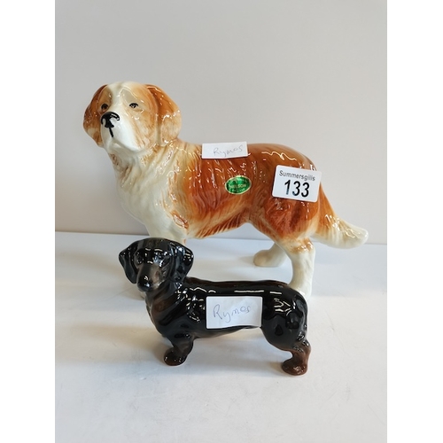 133 - Nelson St Bernard dog figure plus Corgi dog figure