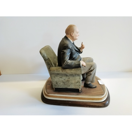 25 - Capodemonte Winston Churchill Pot Figure on a stand ( ex. Condition )