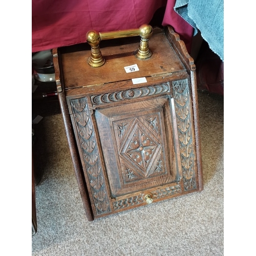 59 - Wooden Fireside Coal Bucket