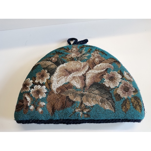 66 - Victorian Beadwork tea-cosy ( ex cond.