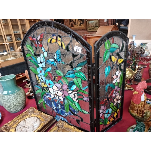 83 - Glass Leaded Fire Screen