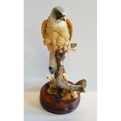 93 - A Figure of Bird on a Wooden Stand made by Sheart and simpson England 30cm