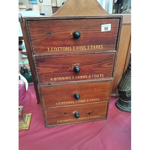 98 - Clark & Co Set of sewing drawers Anchor Mills