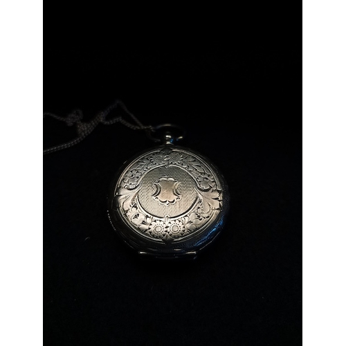 380 - Silver ladies pocket watch