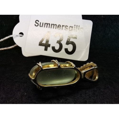 435 - Moonstone and gold fob