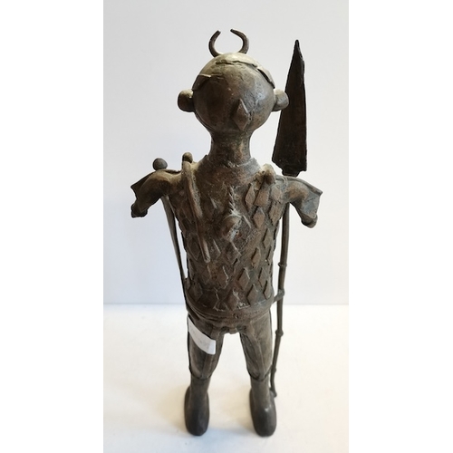 520 - Benin bronze figure 54cm height approx 5 - 10 KG weight