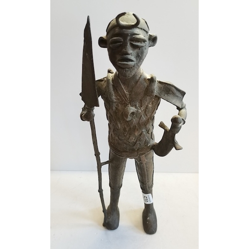 520 - Benin bronze figure 54cm height approx 5 - 10 KG weight