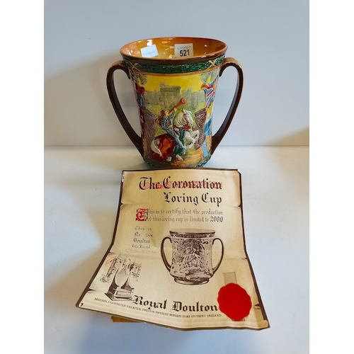 521 - Royal Doulton loving cup no 388 of 2000 in ex. Con.