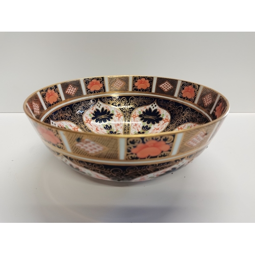 175c - Crown Derby 1128 Imari 23cm bowl (repaired)