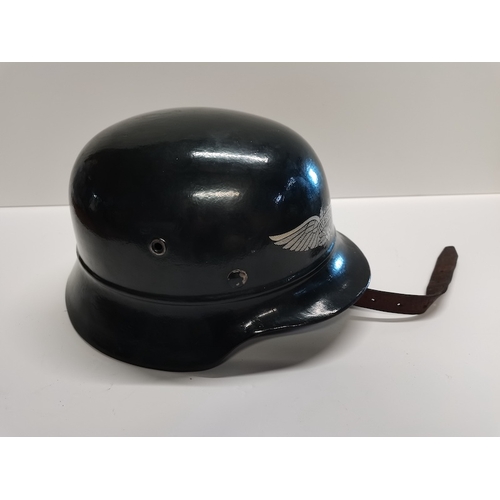 271a - Black WWII  German helmet with eagle motif