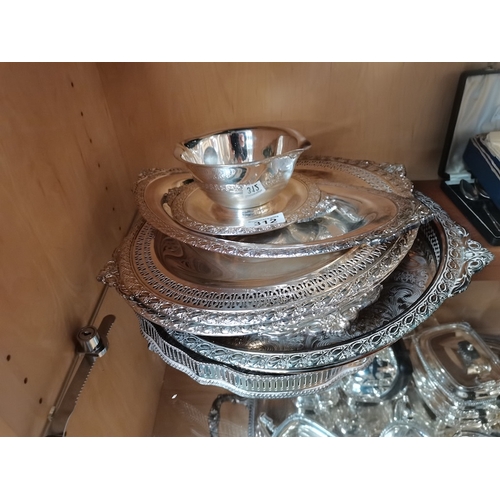 312 - Silver plated trays etc