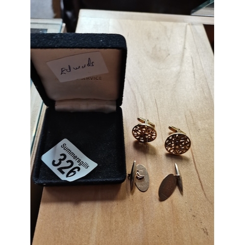 326 - 2 Sets of 9ct Gold Cuff Links ( 15g )