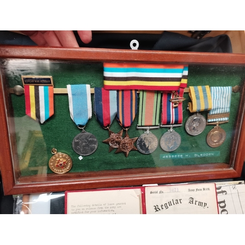 384 - Set of Korean and British medals for Harry Gledon 4539228 West Yorkshire enlisted 13-6-39 and all me... 