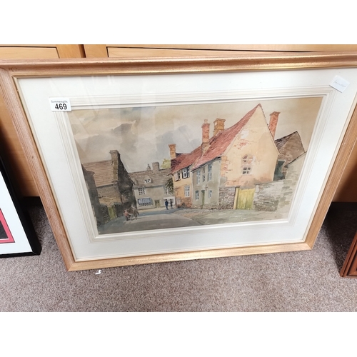 469 - Sidney Wright 1977 watercolour of BURFORD