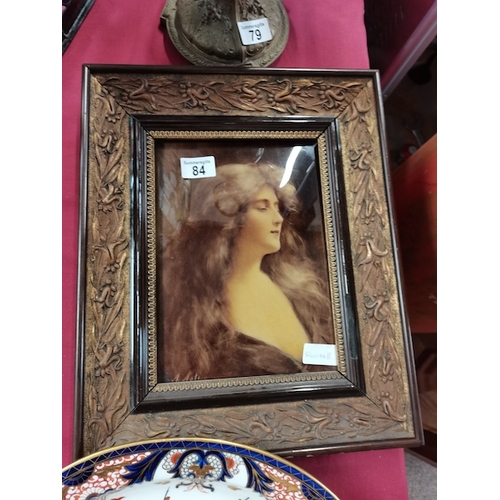 84 - Victorian crystoleum of girl ex. Condition and signed A Asti