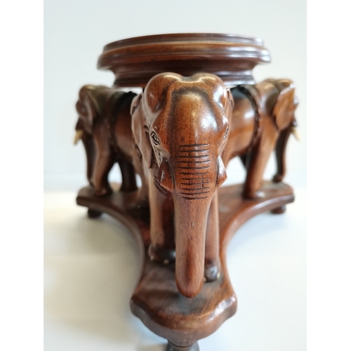 35 - Wooden Stand 3 Elephants