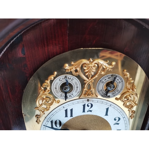 51 - Large mahogany and brass bracket clock with Westminster Chimes ex con