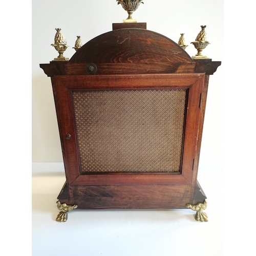 51 - Large mahogany and brass bracket clock with Westminster Chimes ex con