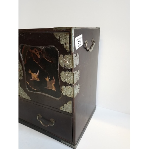 52 - Canteen of Cutlery and Early Chinese jewellery Box with 8 Drawers andgilt bird decoration