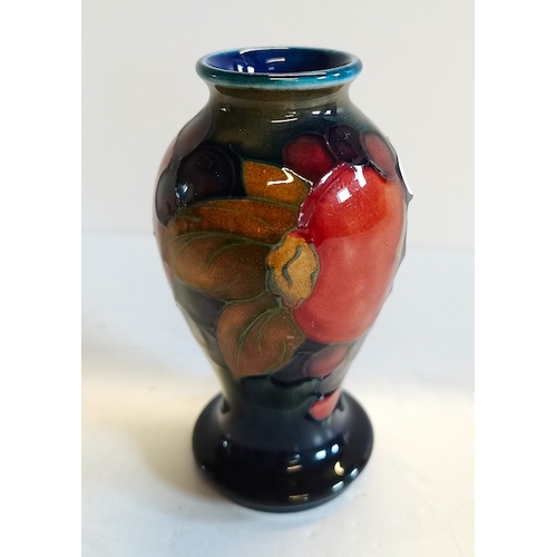 185 - Moorcroft Pomegranite vase 10cm height ex. Condition