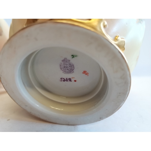 195 - Royal Worcester blush mug and vase ( hairline to mug )