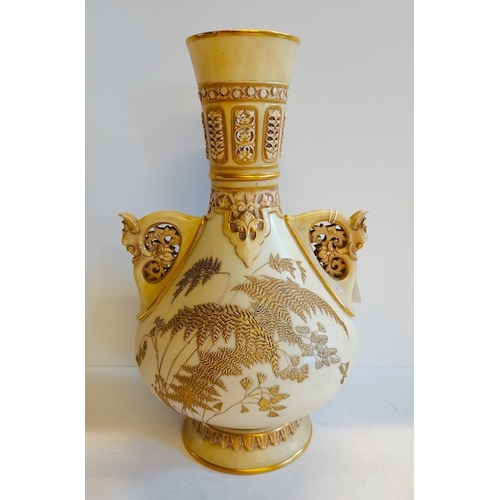 198 - Royal Worcester blush large vase (d/d) 30cm height