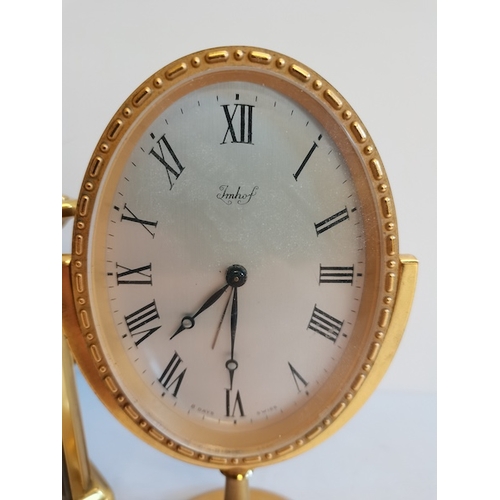 210 - Carriage Clock plus Oval Wind up Clock