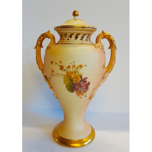 201 - Royal Worcester vase with lid 25cm height