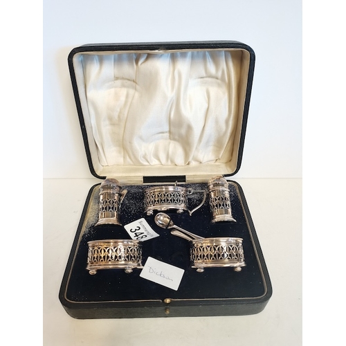 348 - Birmingham Silver Cruet Set Boxed