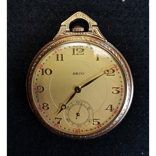 359 - 14 ct Gold ARCO Pocket Watch ( TOTAL WEIGHT 46G )