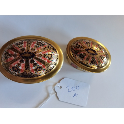 200a - 2 x Crown Derby trinket boxes