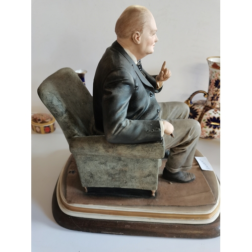 25 - Capodemonte Winston Churchill Pot Figure on a stand ( ex. Condition )