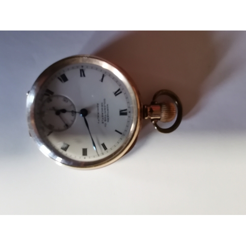 425 - Northern goldsmiths co.Newcastle pocket watch gold plated working