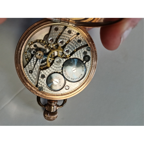 425 - Northern goldsmiths co.Newcastle pocket watch gold plated working