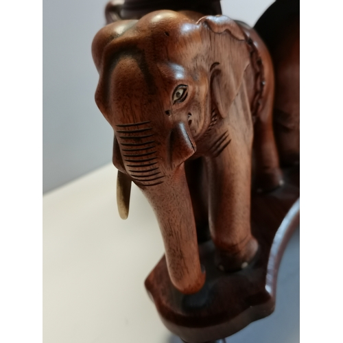 35 - Wooden Stand 3 Elephants