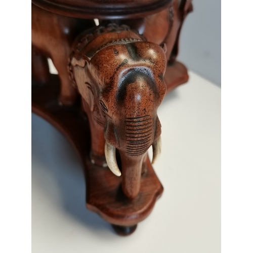 35 - Wooden Stand 3 Elephants