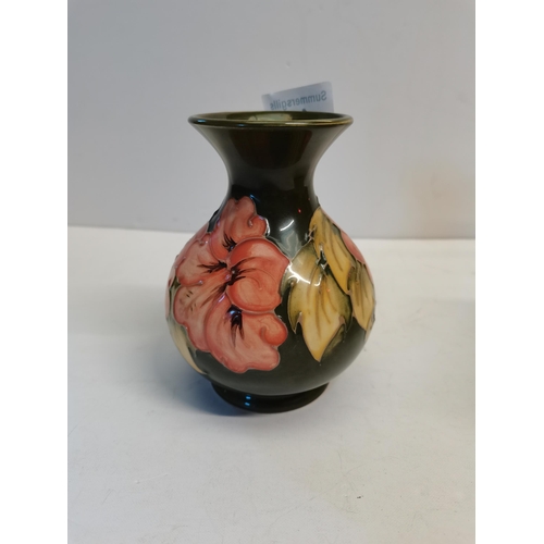 13 - Anemone style Moorcroft Vase 13cm With Box