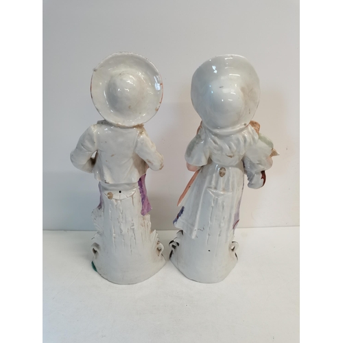 20 - Victorian figures of boy and girl