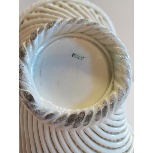 26 - Leeds style Creamware Vienna 1800s bowl and Basket with 3 plates