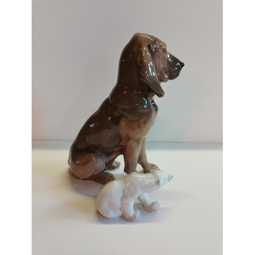 5 - 1 Small Polar Bear (Delft) and a Royal Copenhagen Large dog  ex. condition