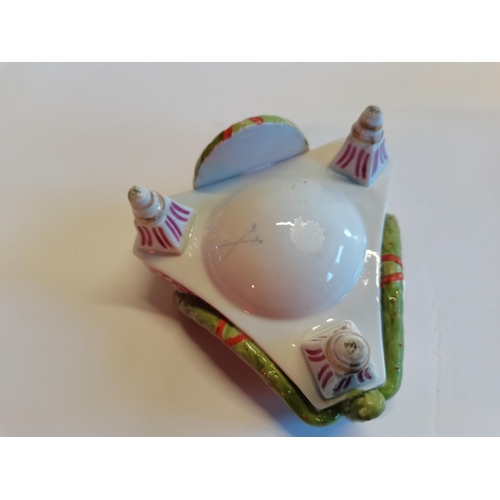 17 - 2 Meissen Piano shaped dishes and a Crown Derby Figure of a boy