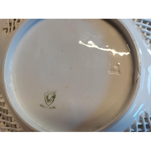 26 - Leeds style Creamware Vienna 1800s bowl and Basket with 3 plates
