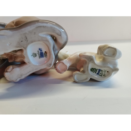 5 - 1 Small Polar Bear (Delft) and a Royal Copenhagen Large dog  ex. condition