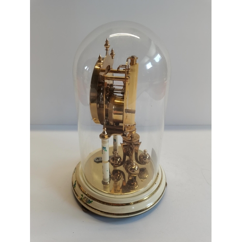 1 - Glass dome clock with key - H23cm