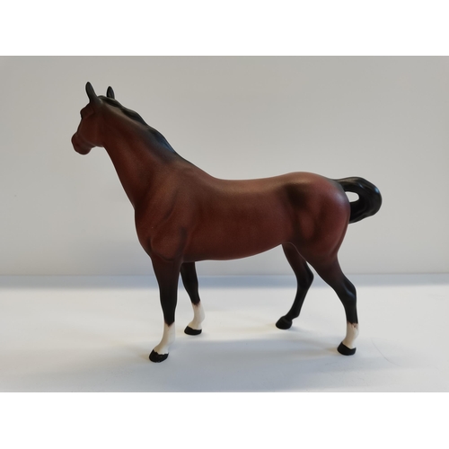 107 - Large Matt Beswick bay horse and 2 foals