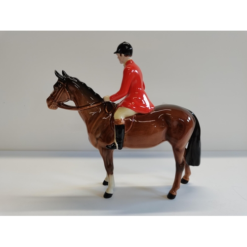 109 - Beswick Huntsman on Bay horse - excellent condition no chips or cracks plus Beswick hound exc. Condi... 