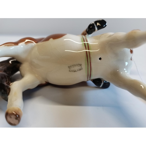 110 - Beswick Skewbald Pony and girl - excellent condition no chips or cracks