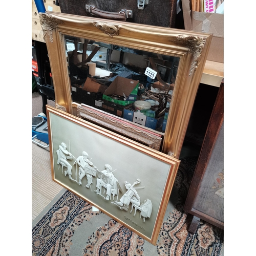 1123 - 2 Gilt Framed Mirrors and a Symphony Picture