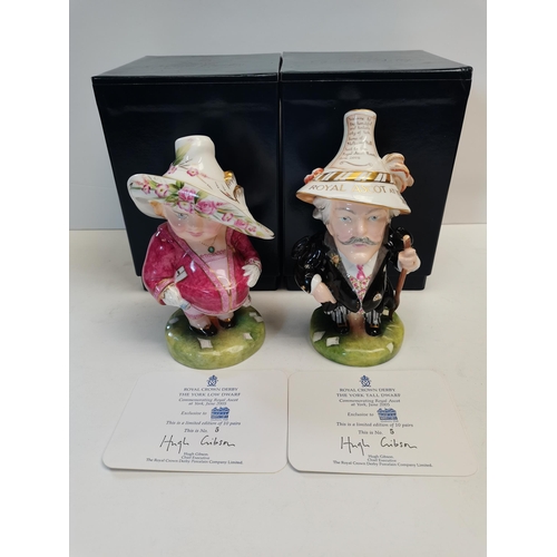 14 - A pair of limited edition Royal Crown Derby Dwarfs - 'The York Low Dwarf' & 'The York Tall Dwarf' co... 